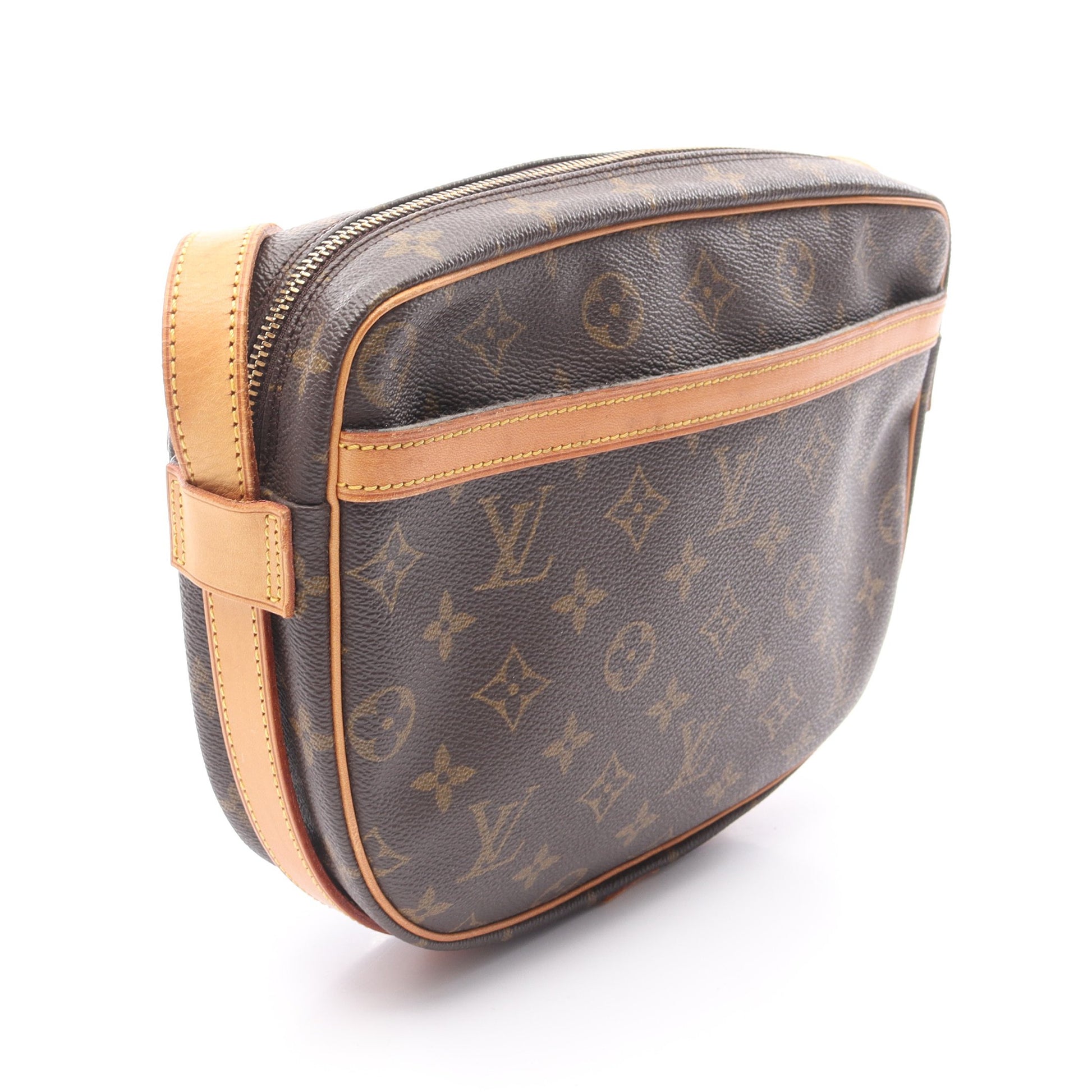 ジュヌフィーユ モノグラム ショルダーバッグ PVC レザー ブラウン ルイヴィトン バッグ LOUIS VUITTON