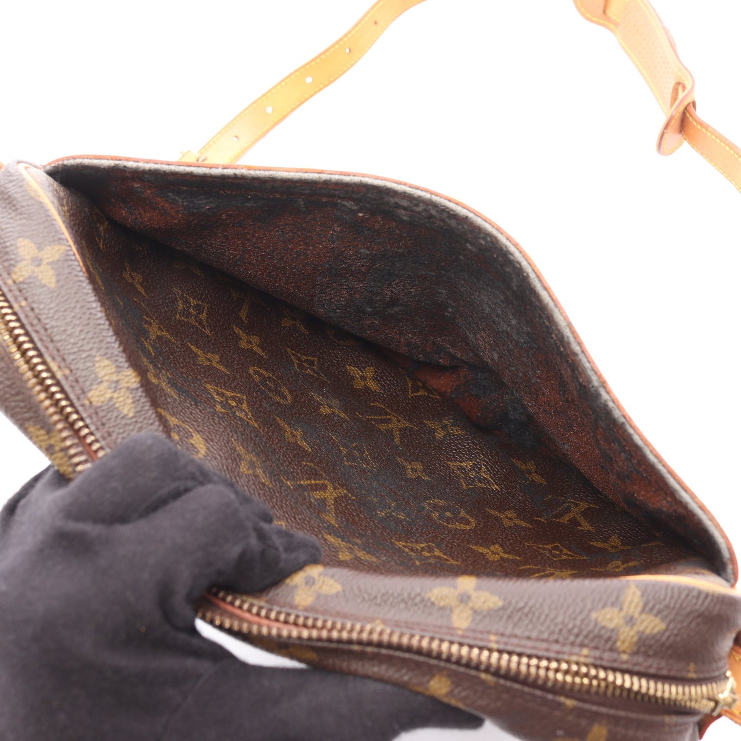 ジュヌフィーユ モノグラム ショルダーバッグ PVC レザー ブラウン ルイヴィトン バッグ LOUIS VUITTON
