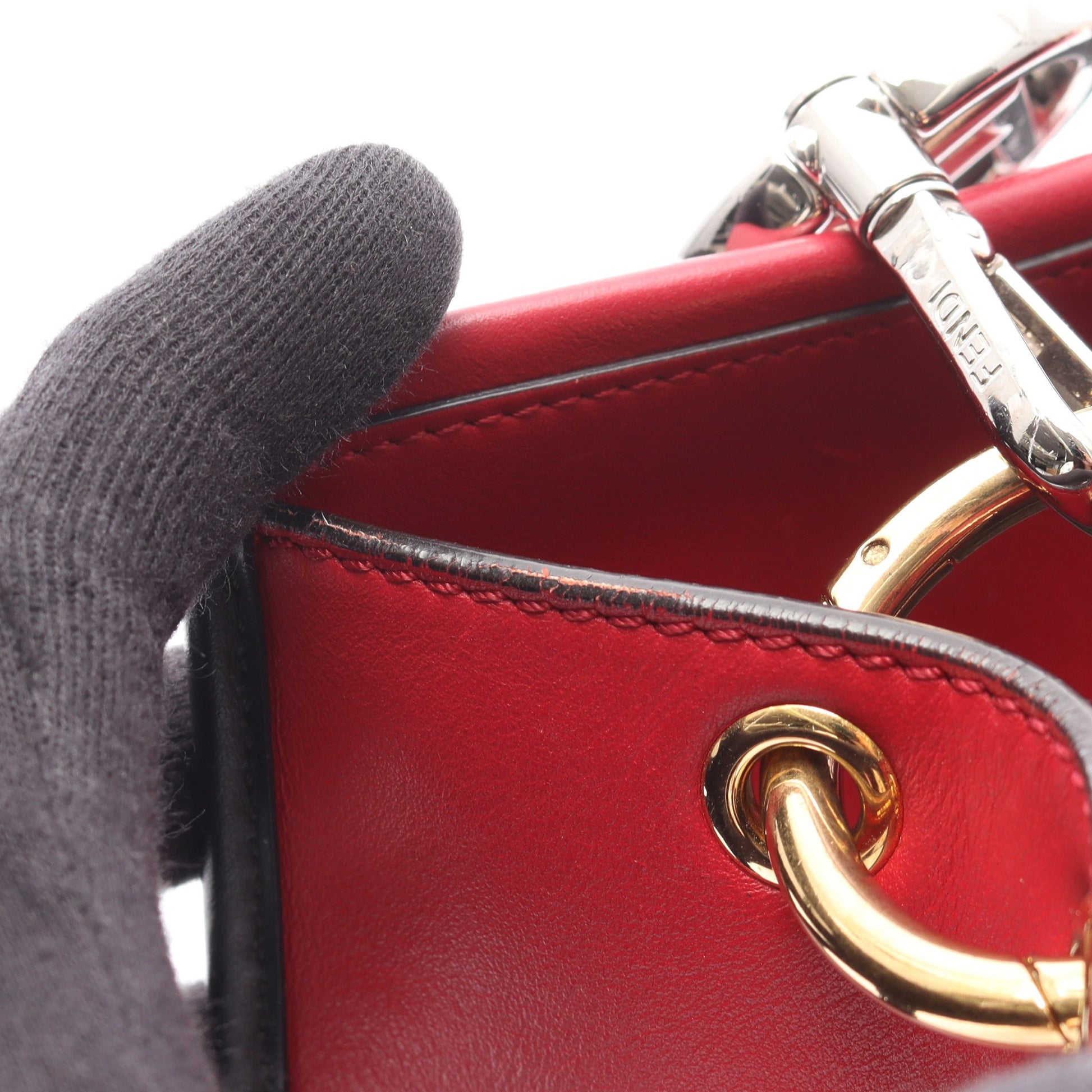 RUNAWAY ラナウェイ スモール ハンドバッグ レザー レッド ブラック  