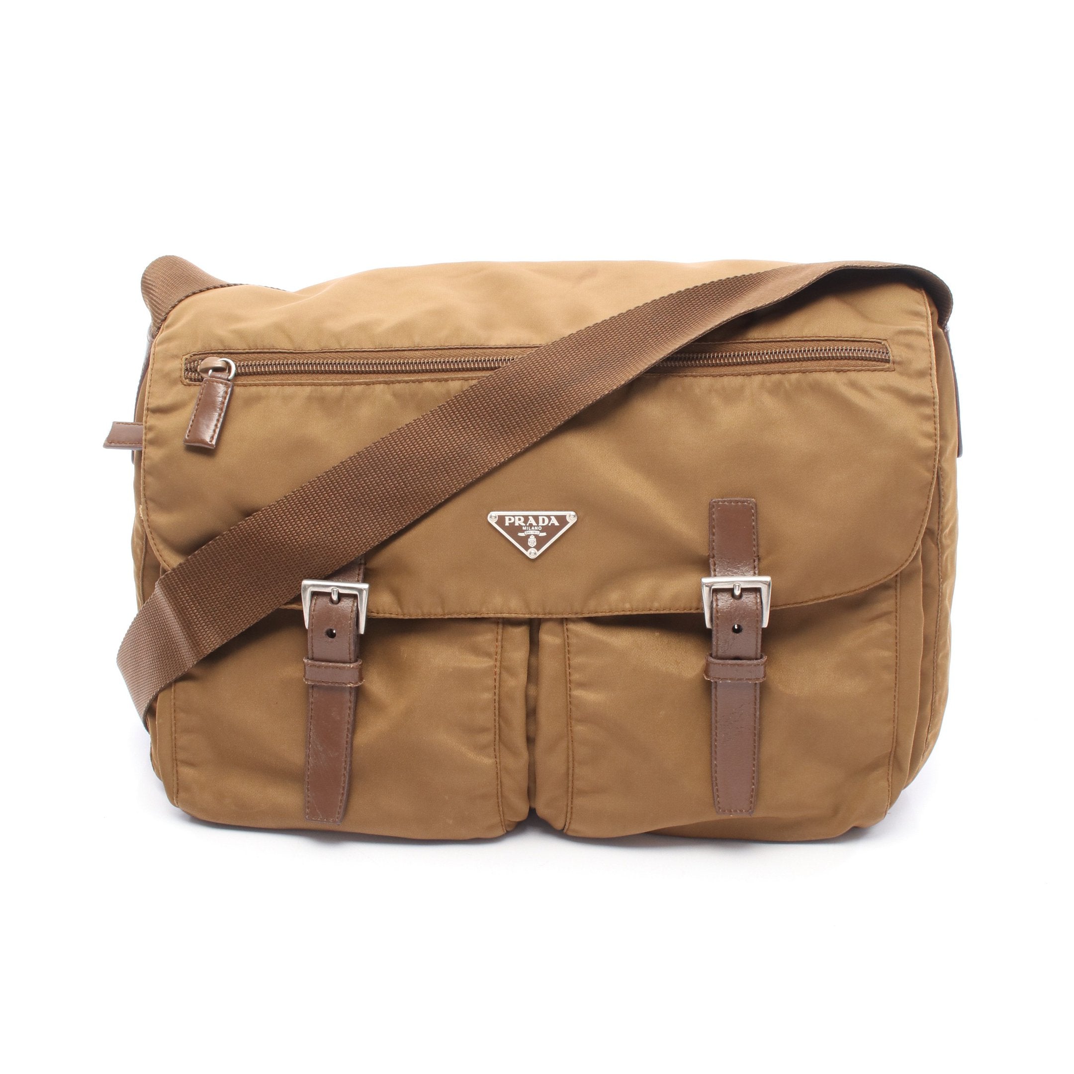PRADA ショルダーバッグ ブラウンナイロン