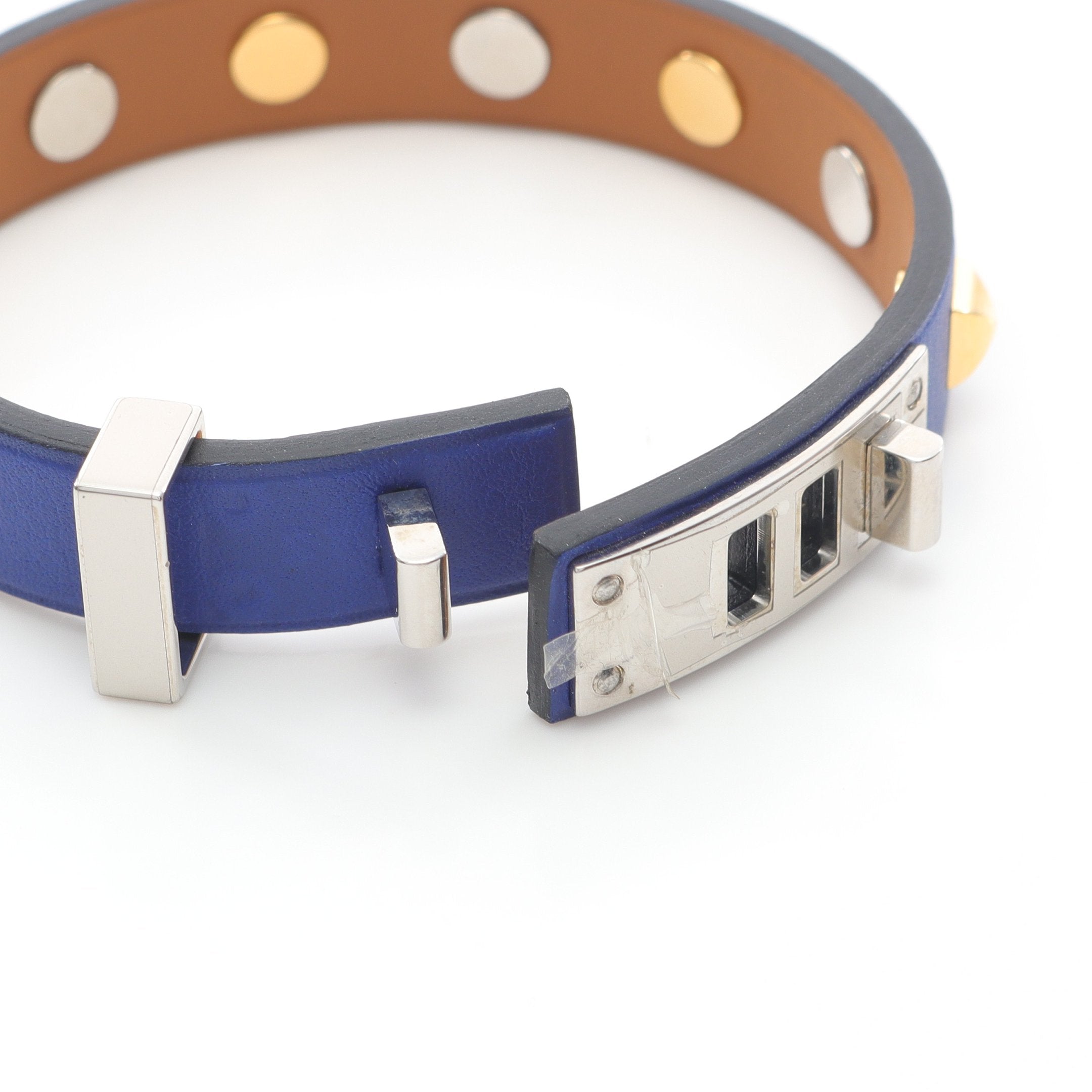 ミニドッグ クルー カレ ブレスレット GP レザー シルバー ゴールド