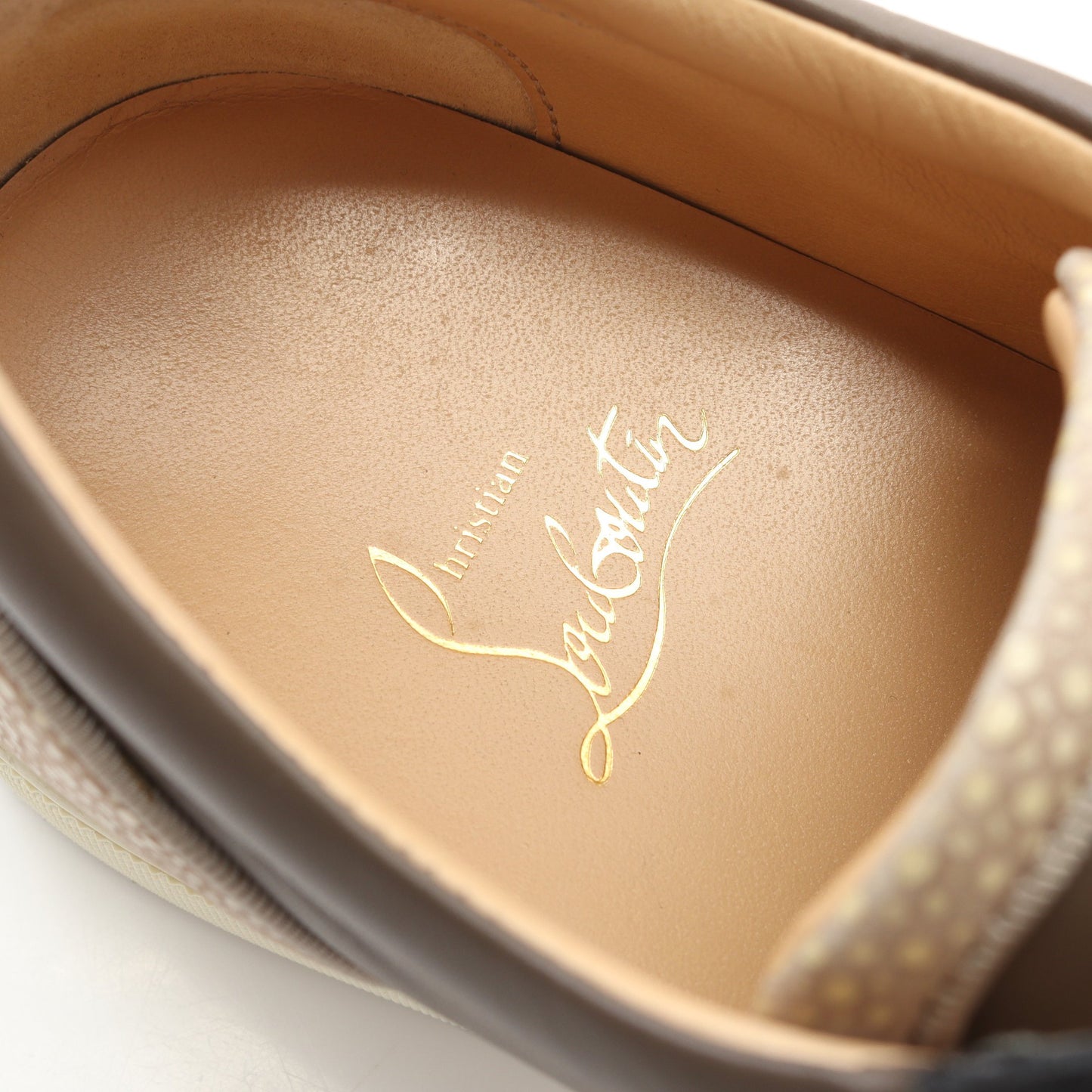 LOUIS JUNIOR SPIKES スニーカー レザー ブラウン バーガンディ ブラック スパイクスタッズ クリスチャンルブタン シューズ Christian Louboutin