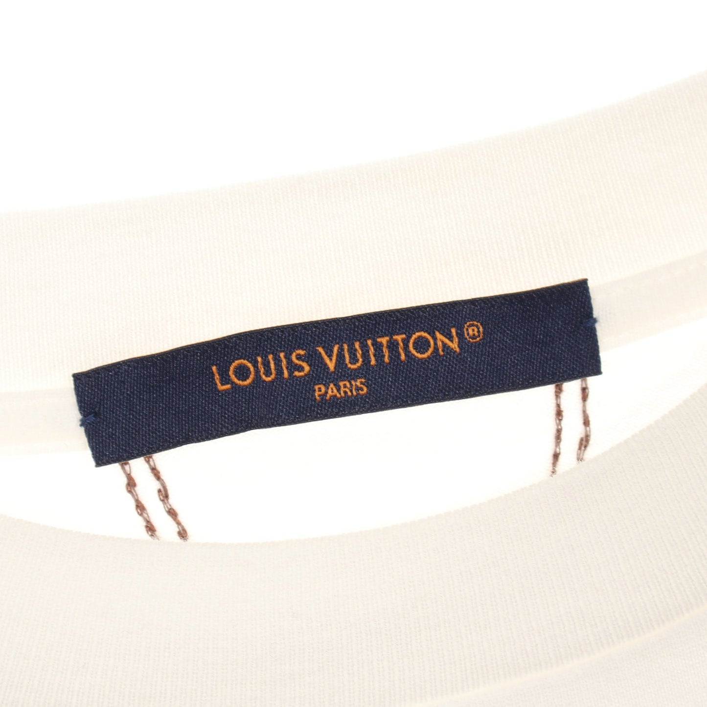 エンブロイダード モノグラム Tシャツ コットン ホワイト ブラウン ルイヴィトン トップス LOUIS VUITTON