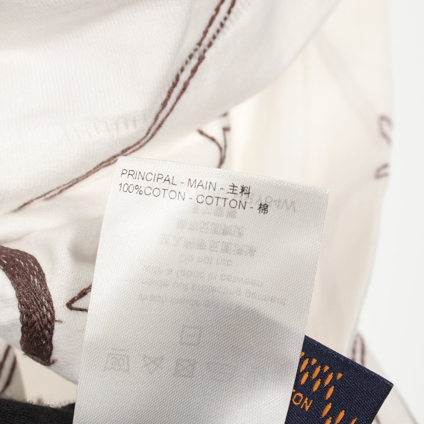 エンブロイダード モノグラム Tシャツ コットン ホワイト ブラウン ルイヴィトン トップス LOUIS VUITTON