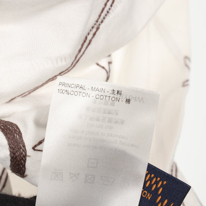 エンブロイダード モノグラム Tシャツ コットン ホワイト ブラウン ルイヴィトン トップス LOUIS VUITTON