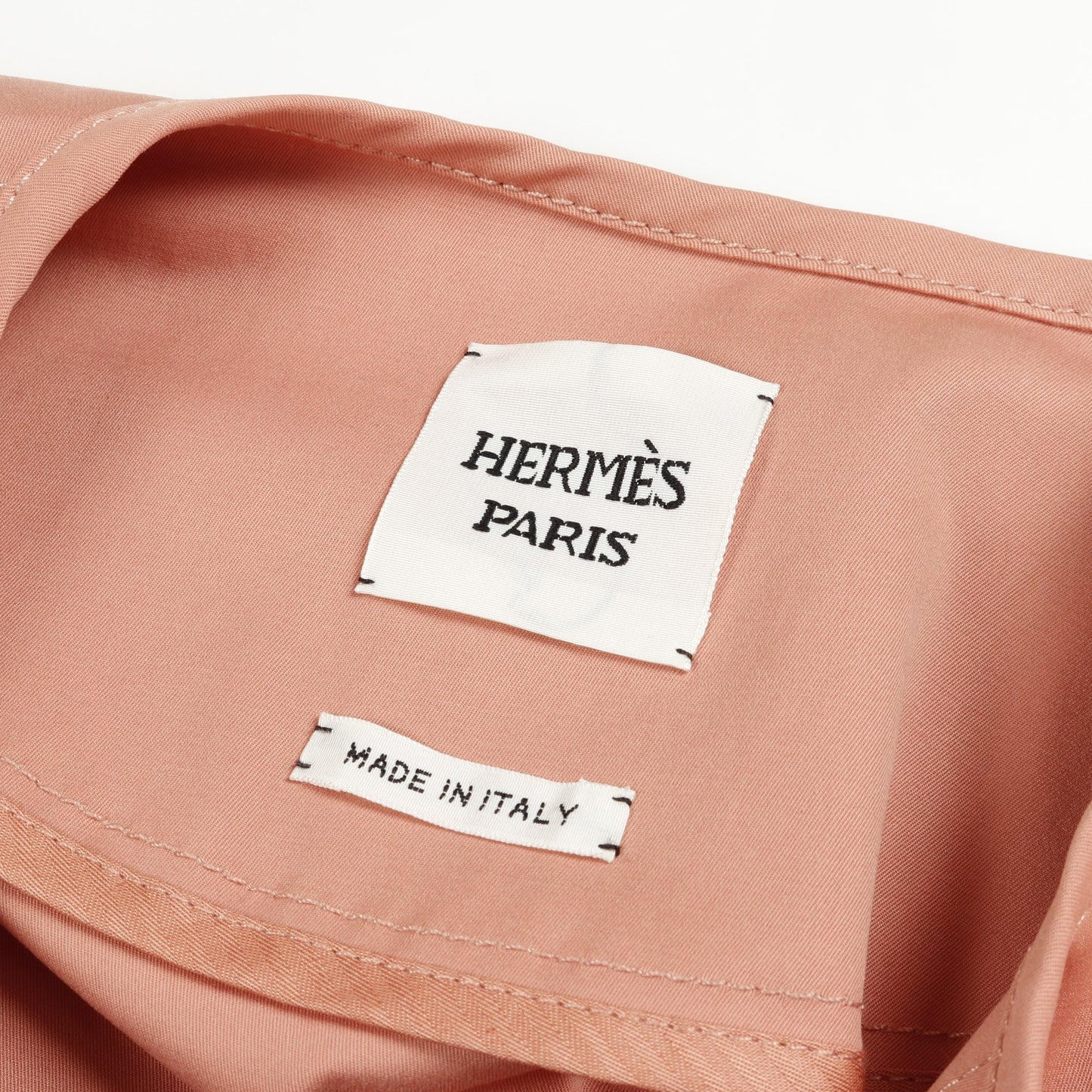 セリエボタン ノーカラージャケット コットン コーラルピンク エルメス アウター HERMES