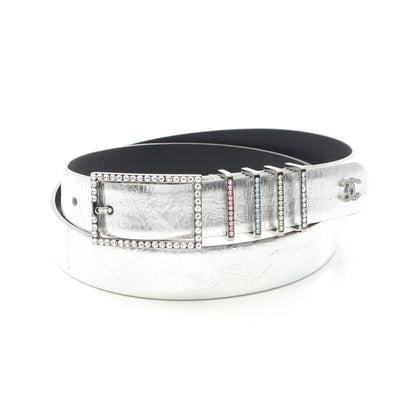ベルト レザー ラインストーン シルバー マルチカラー シルバー金具 シャネル 財布・小物 CHANEL