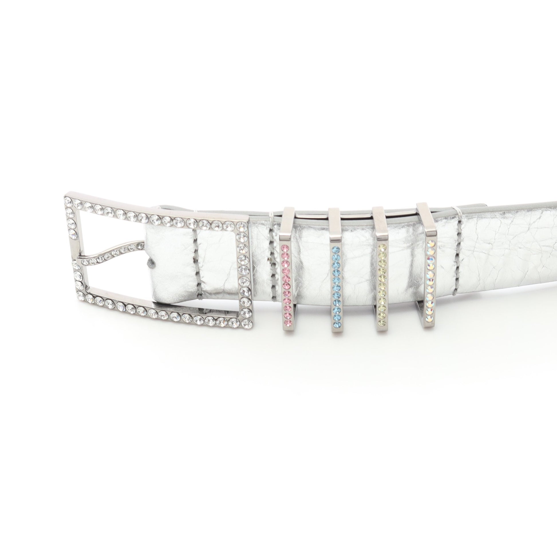 ベルト レザー ラインストーン シルバー マルチカラー シルバー金具 シャネル 財布・小物 CHANEL