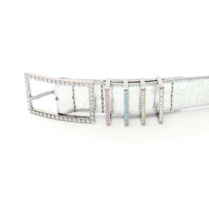 ベルト レザー ラインストーン シルバー マルチカラー シルバー金具 シャネル 財布・小物 CHANEL