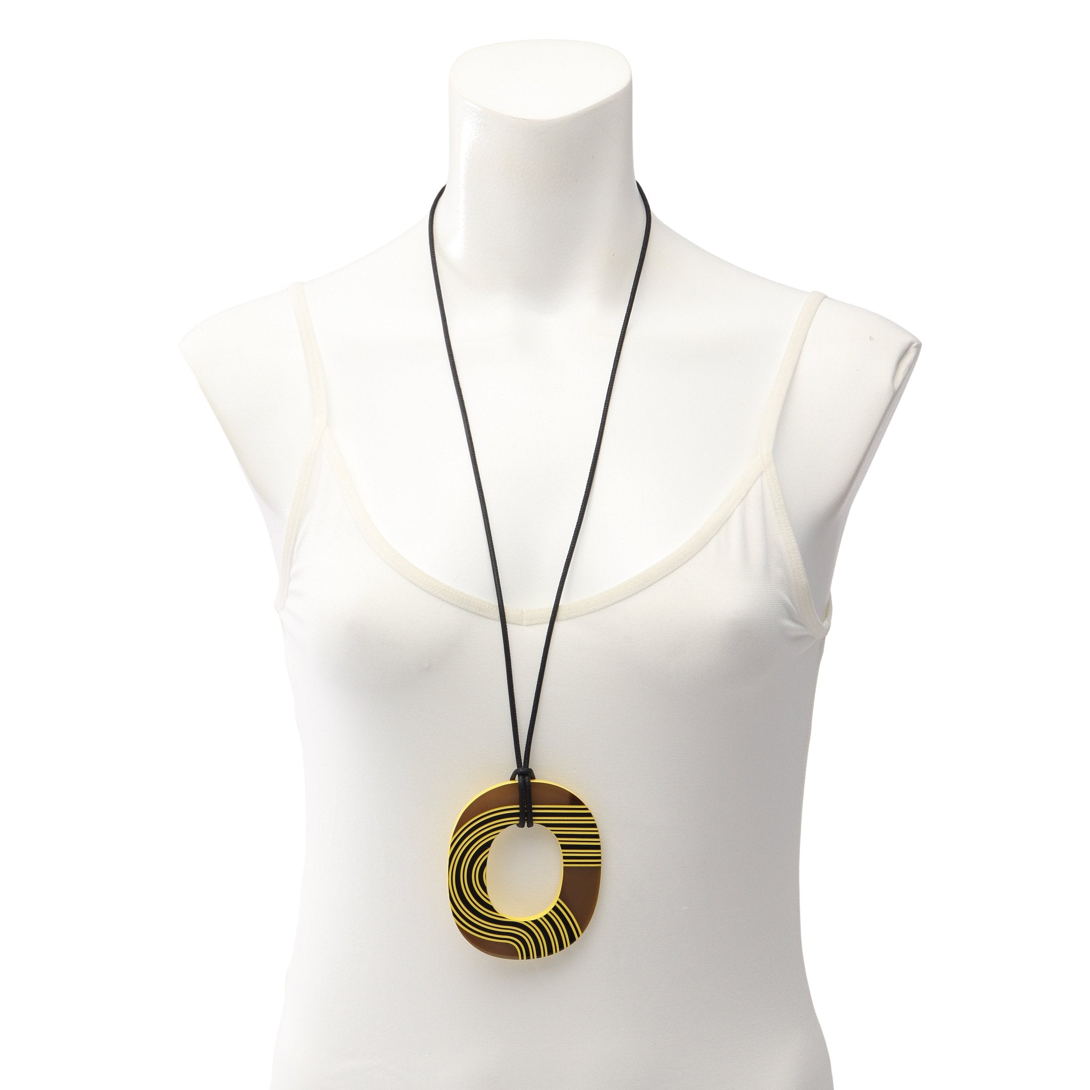 HERMES バッファローホーン ブラウン ネックレス