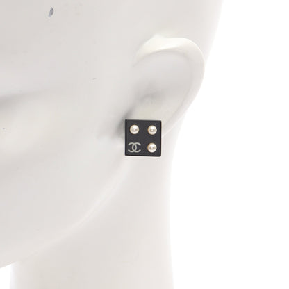ココマーク ピアス GP フェイクパール ブラック オフホワイト 03C シャネル アクセサリー CHANEL
