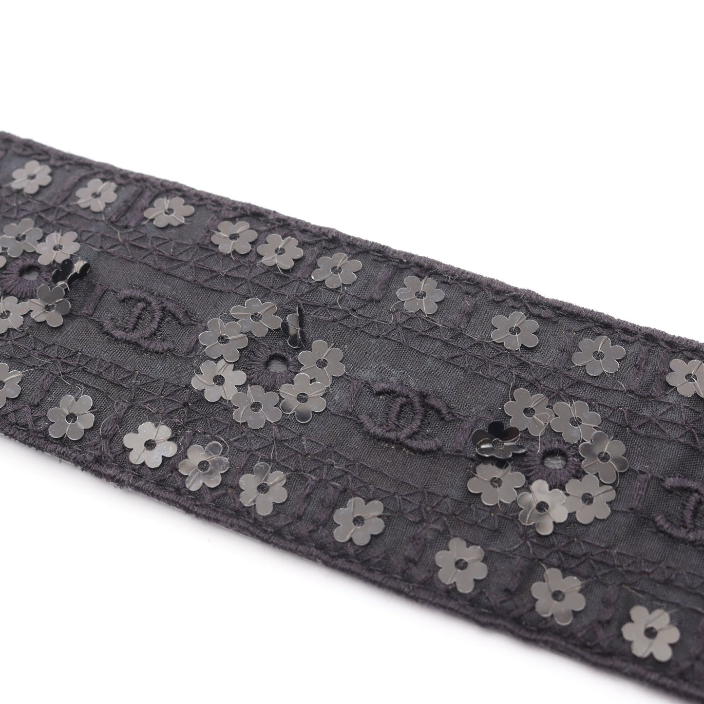 ココマーク ベルト フラワー スパンコール ファブリック レザー ブラック シルバー金具 06P シャネル 財布・小物 CHANEL