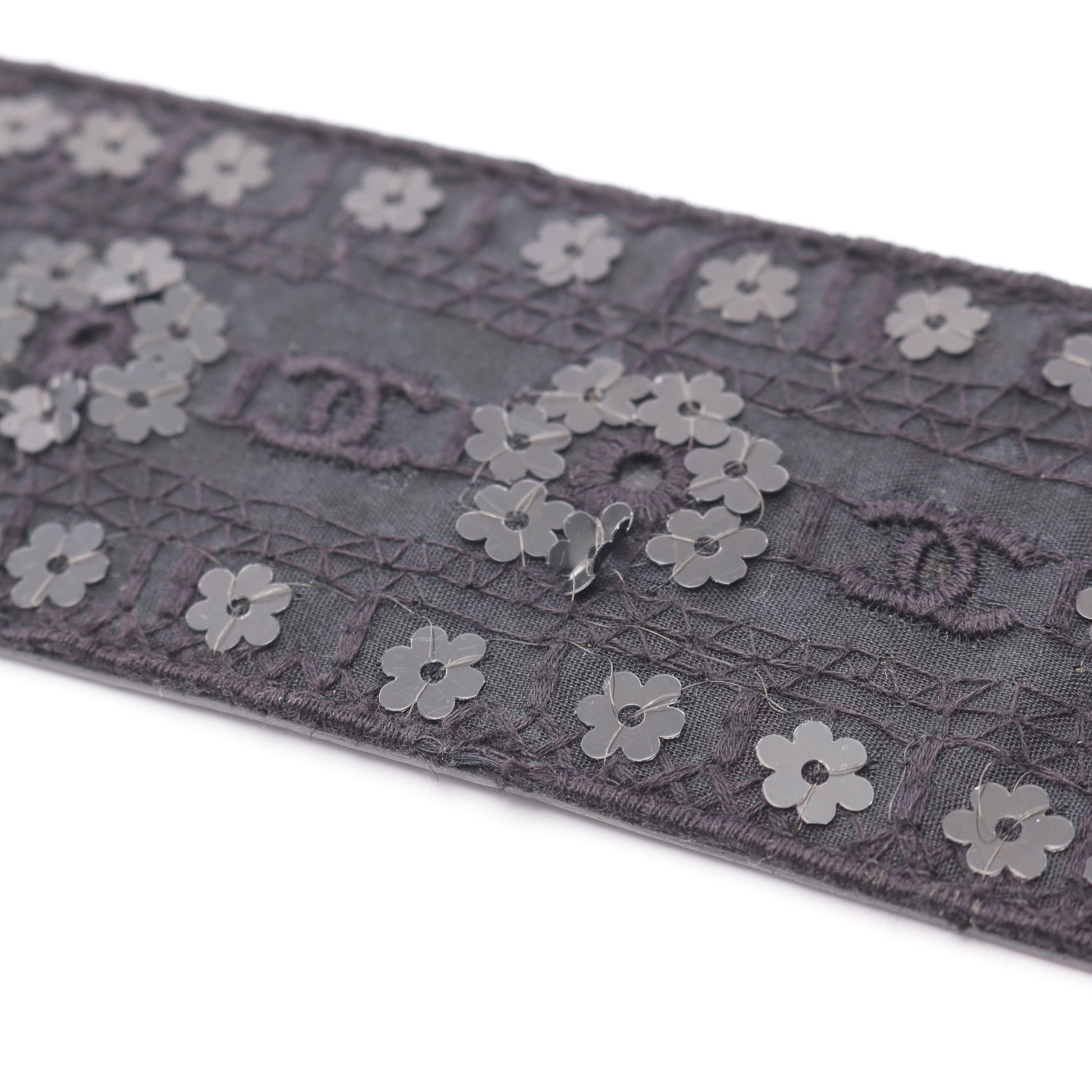 ココマーク ベルト フラワー スパンコール ファブリック レザー ブラック シルバー金具 06P シャネル 財布・小物 CHANEL