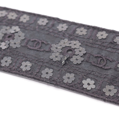 ココマーク ベルト フラワー スパンコール ファブリック レザー ブラック シルバー金具 06P シャネル 財布・小物 CHANEL