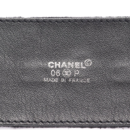 ココマーク ベルト フラワー スパンコール ファブリック レザー ブラック シルバー金具 06P シャネル 財布・小物 CHANEL