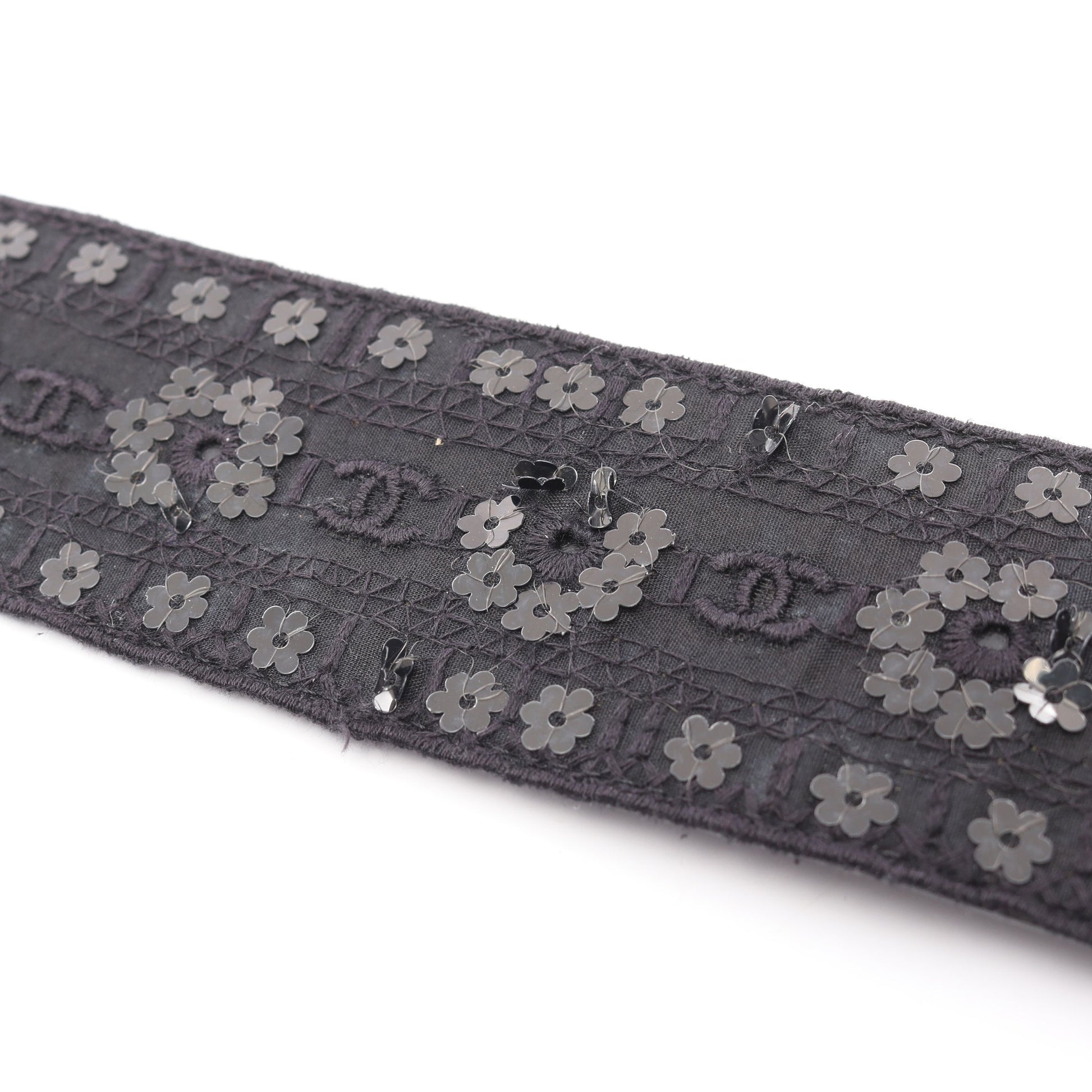 ココマーク ベルト フラワー スパンコール ファブリック レザー ブラック シルバー金具 06P シャネル 財布・小物 CHANEL