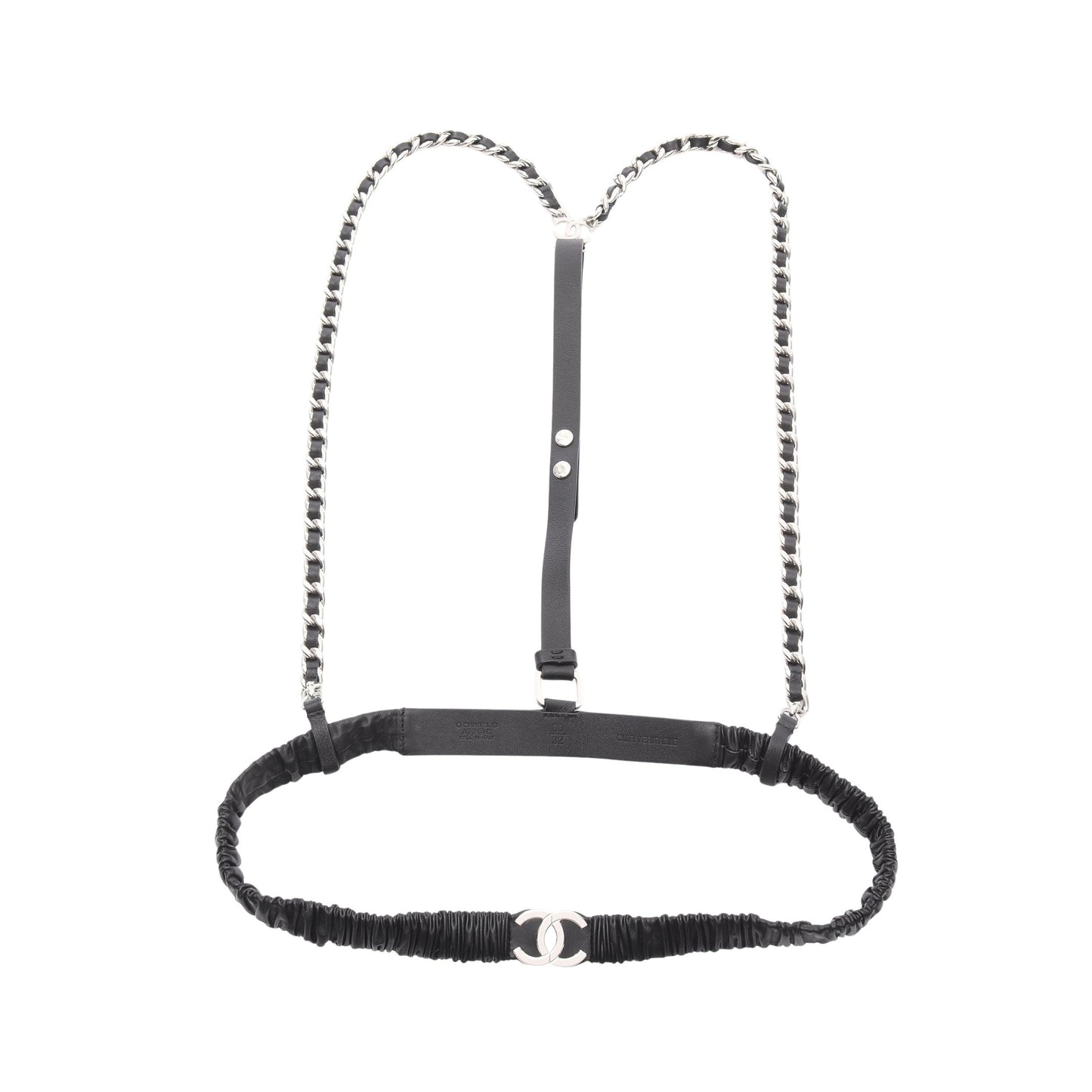 ココマーク ベルト レザー ブラック シルバー金具 チェーンストラップ付き A22C シャネル 財布・小物 CHANEL