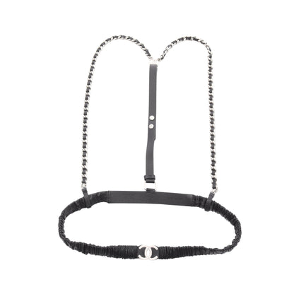 ココマーク ベルト レザー ブラック シルバー金具 チェーンストラップ付き A22C シャネル 財布・小物 CHANEL