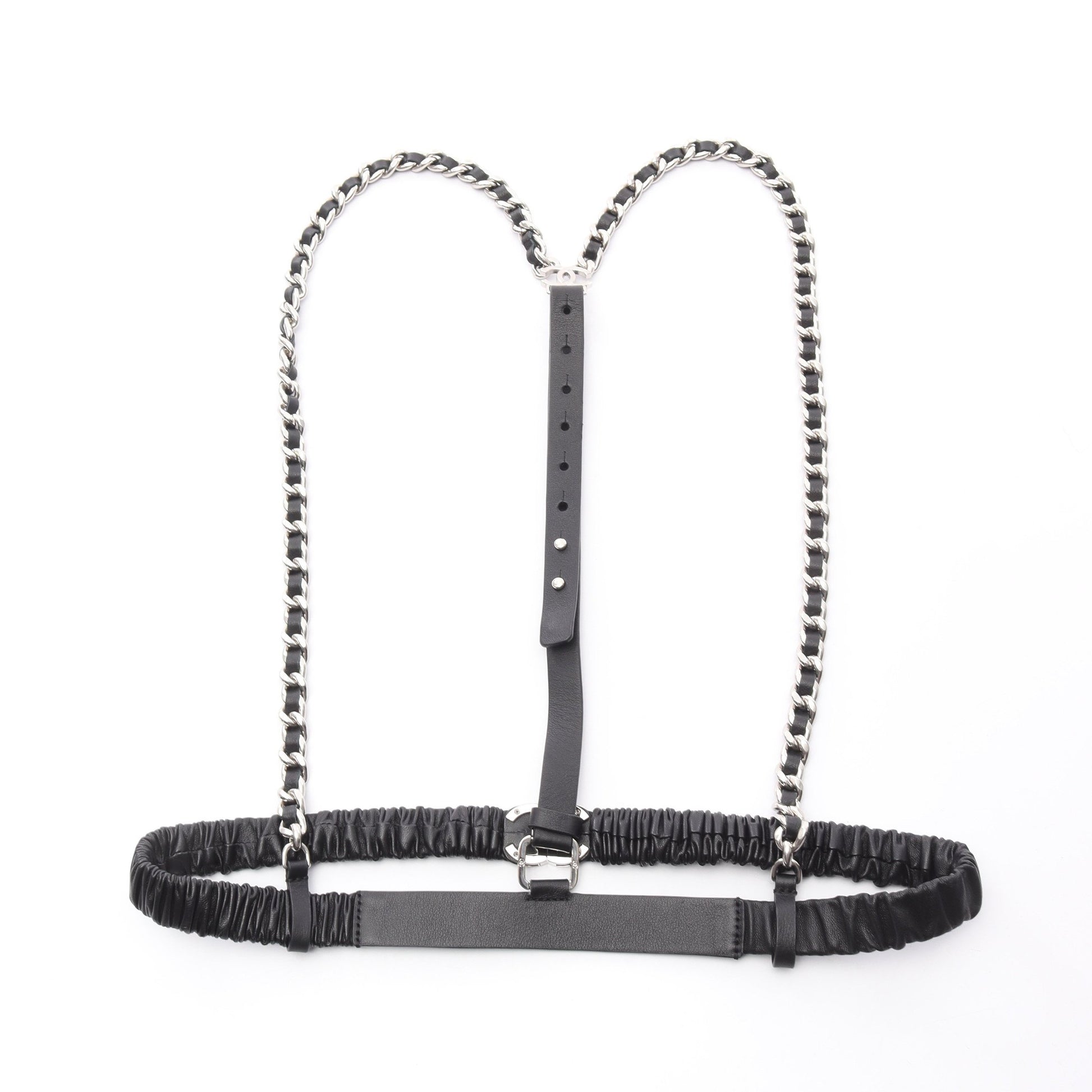 ココマーク ベルト レザー ブラック シルバー金具 チェーンストラップ付き A22C シャネル 財布・小物 CHANEL