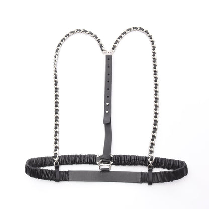 ココマーク ベルト レザー ブラック シルバー金具 チェーンストラップ付き A22C シャネル 財布・小物 CHANEL
