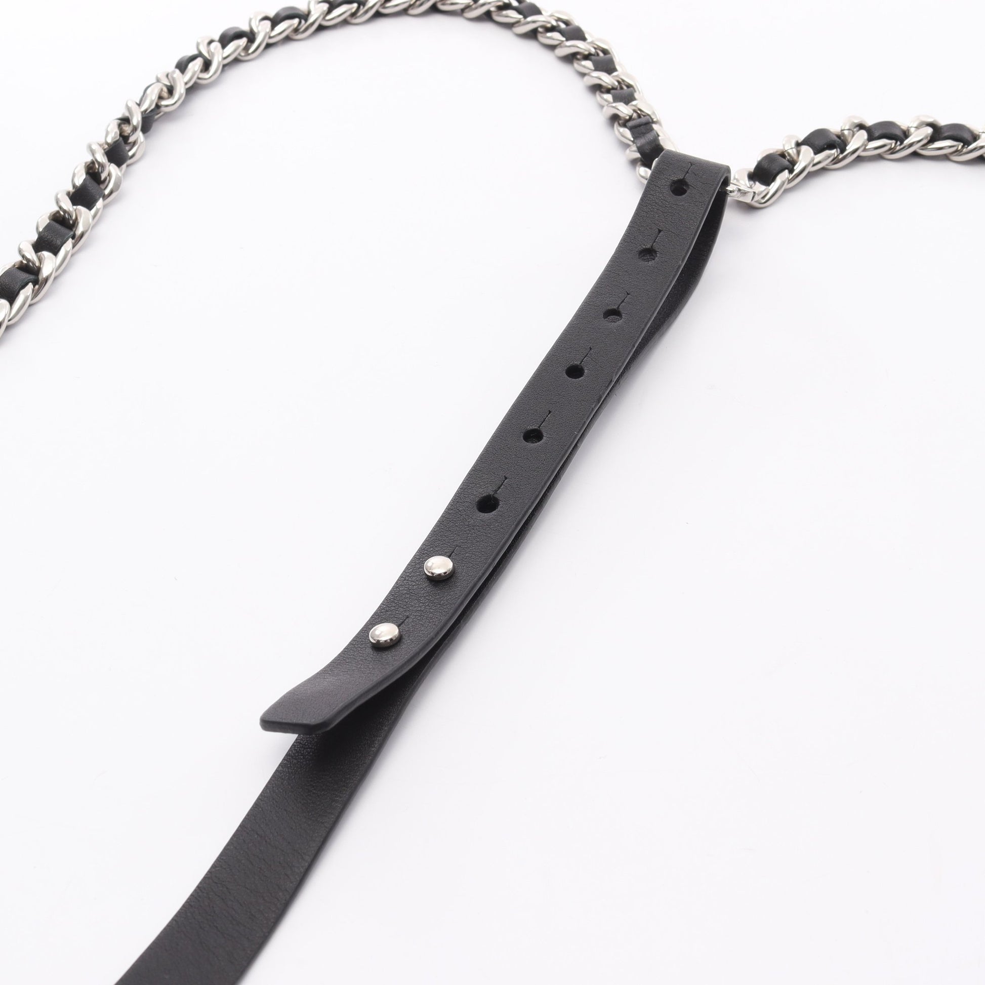ココマーク ベルト レザー ブラック シルバー金具 チェーンストラップ付き A22C シャネル 財布・小物 CHANEL