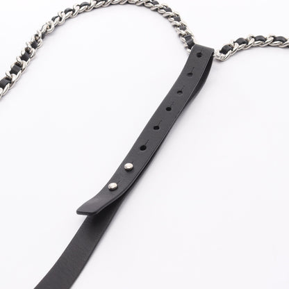 ココマーク ベルト レザー ブラック シルバー金具 チェーンストラップ付き A22C シャネル 財布・小物 CHANEL