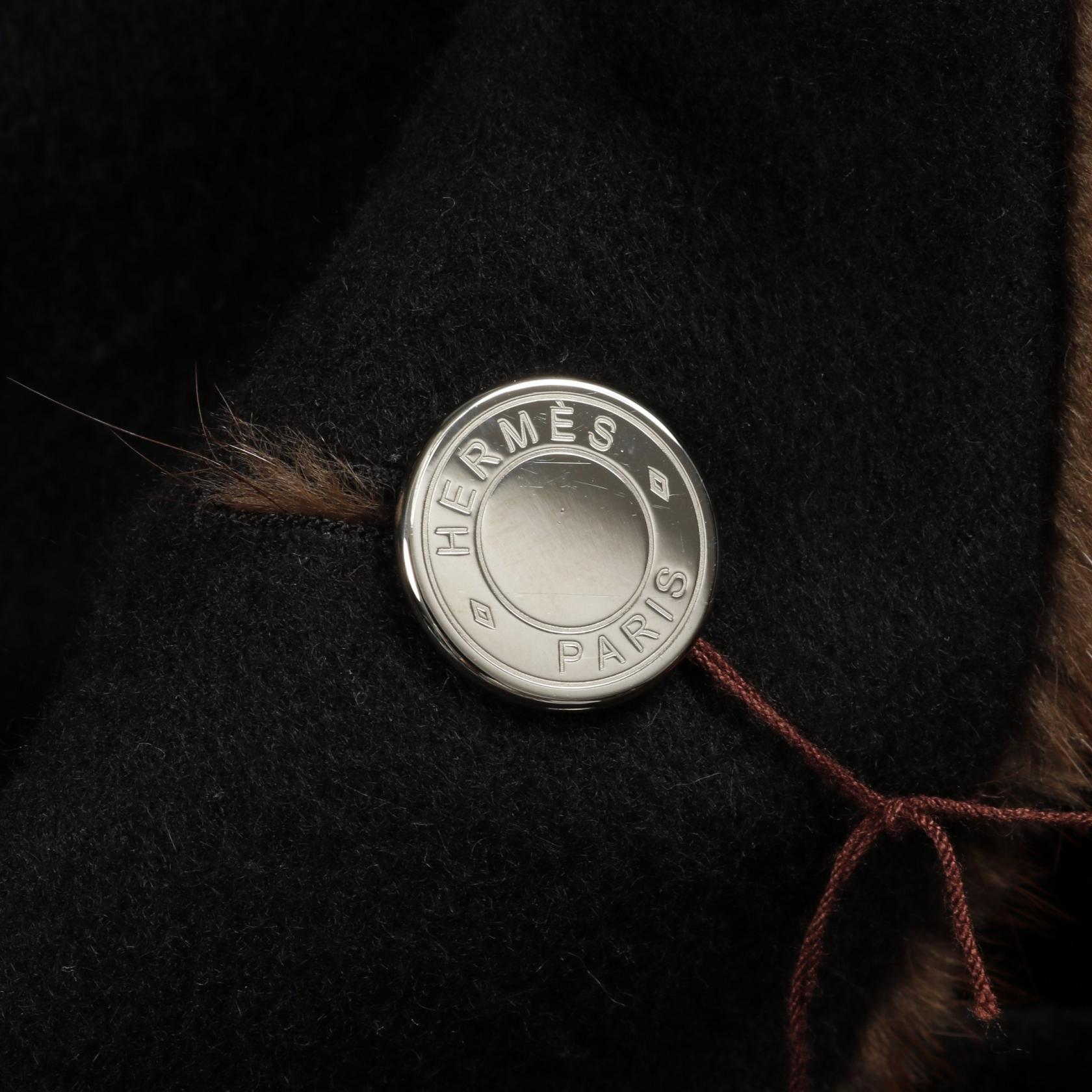 セリエボタン リバーシブル ファーコート カシミヤ ミンク ブラック