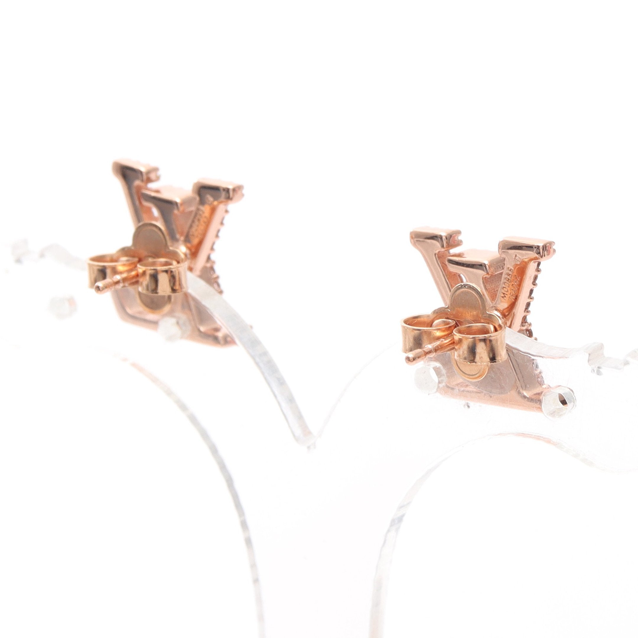 LVアイコニック ピアス GP ラインストーン ピンクゴールド クリア ルイ