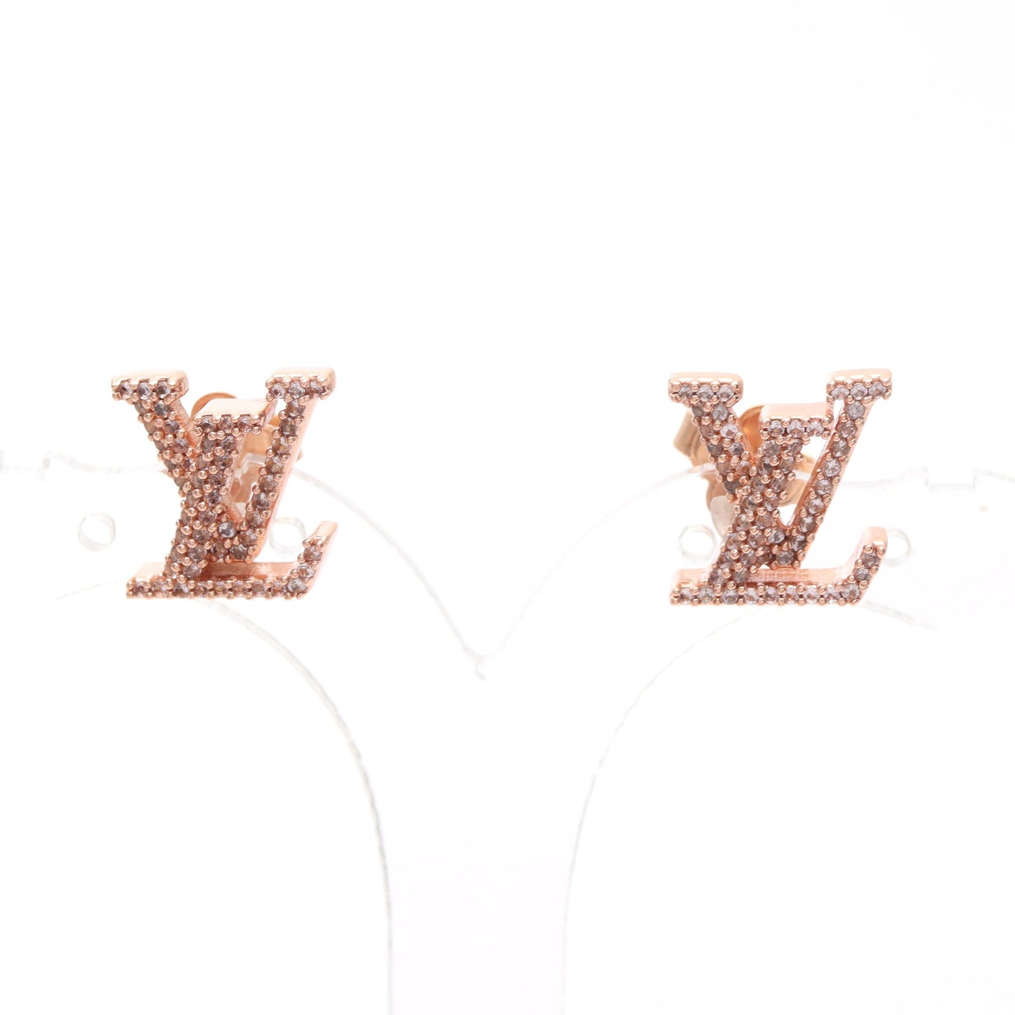 LVアイコニック ピアス GP ラインストーン ピンクゴールド クリア ルイヴィトン アクセサリー LOUIS VUITTON