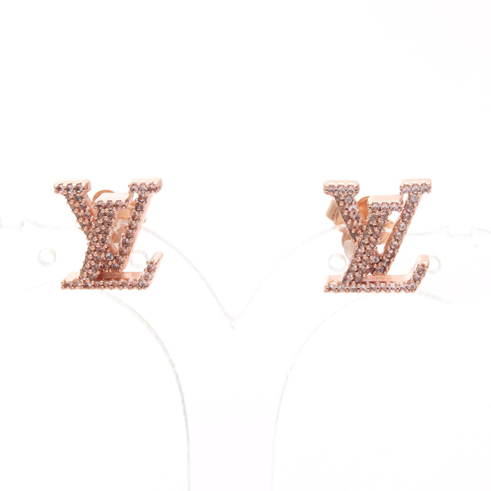 LVアイコニック ピアス GP ラインストーン ピンクゴールド クリア ルイヴィトン アクセサリー LOUIS VUITTON