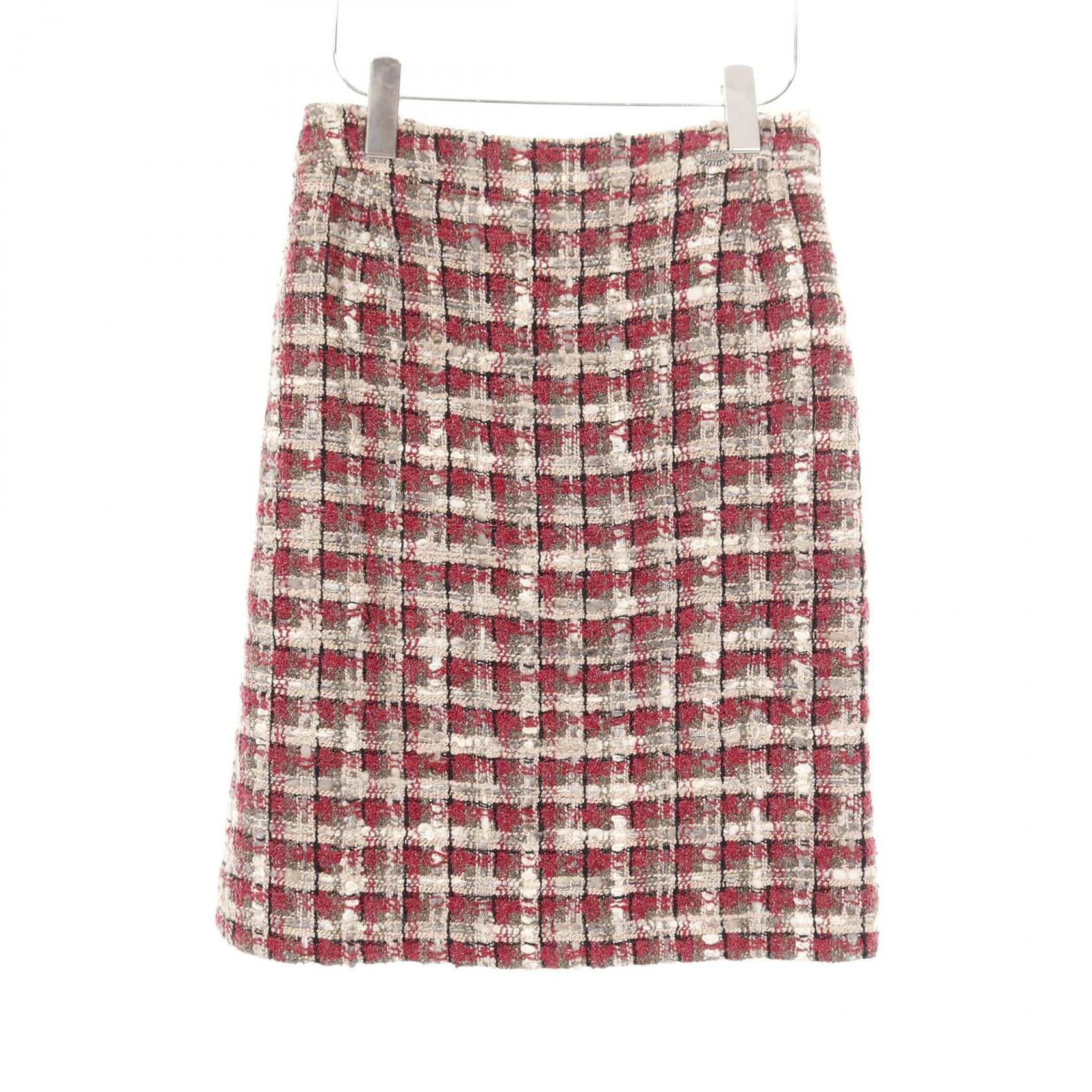 ツイードジャケット スカートスーツ セットアップ シルク ナイロン