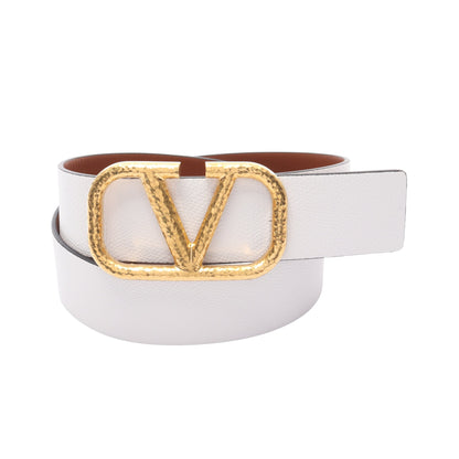 Vロゴ シグネチャー ベルト レザー ホワイト リバーシブル ヴァレンティノガラヴァーニ 財布・小物 VALENTINO GARAVANI